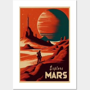Mars Adventure Vintage Travel Poster Posters and Art